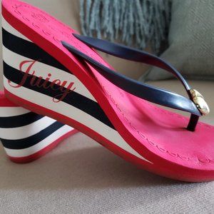 Juicy Couture flip flops wedge heal size 8